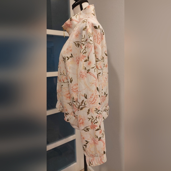 Marc New York Floral Bomber Jacket - Cream and Brown - Picture 4 of 9